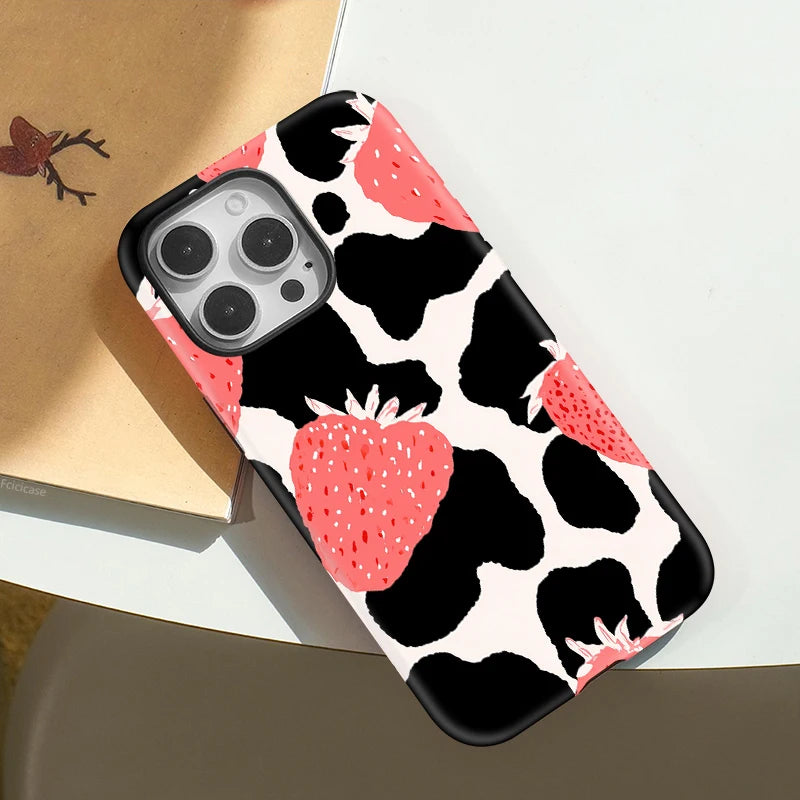 IPHONE Strawberry Cow Aesthetic Case