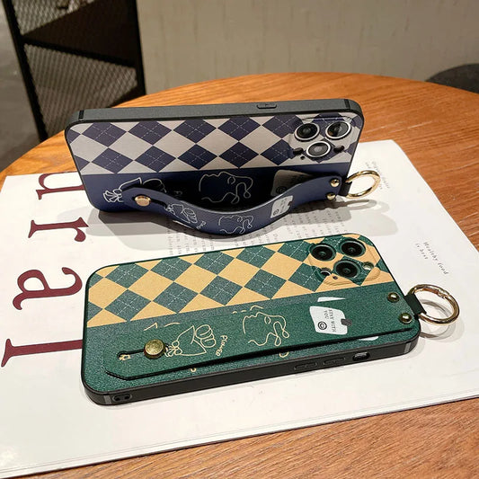 Classic Grid Handheld Phone Cover For Samsung