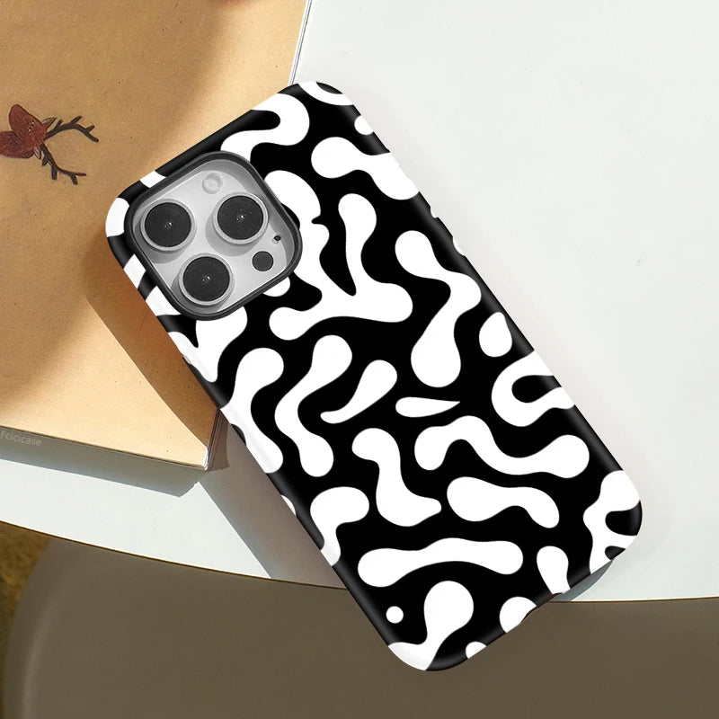 IPHONE Fluid Abstract Monochrome Case