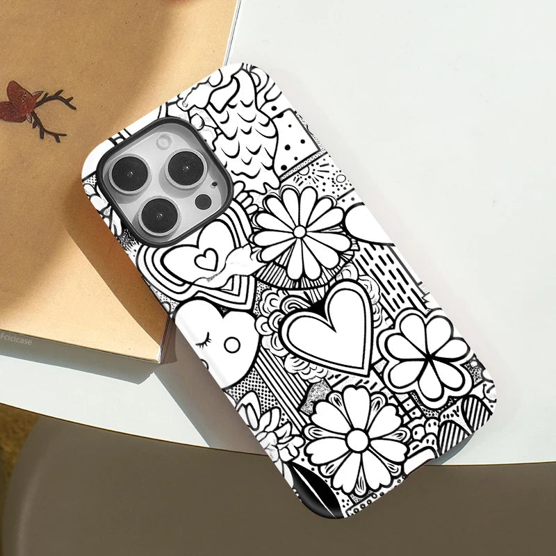 IPHONE Doodle Heart Garden Case