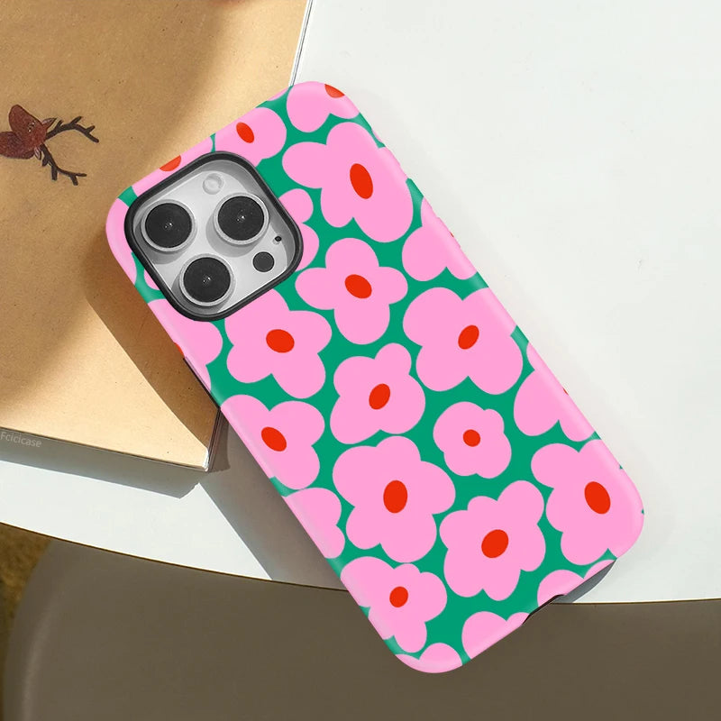 IPHONE Pink Floral Pop Case - Magnetic Cover