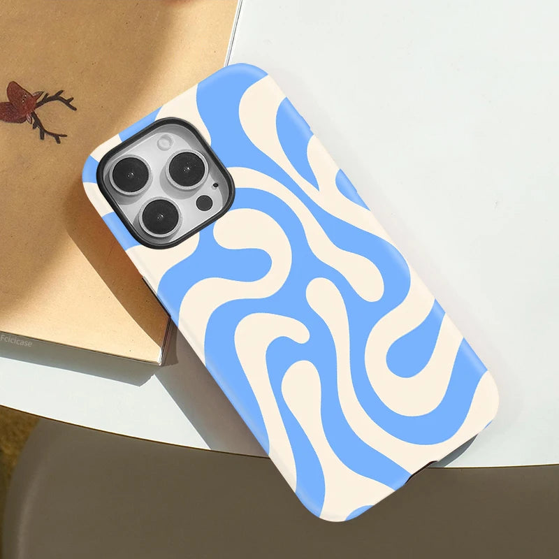 IPHONE Blue Flow Motion Case - Magnetic Cover