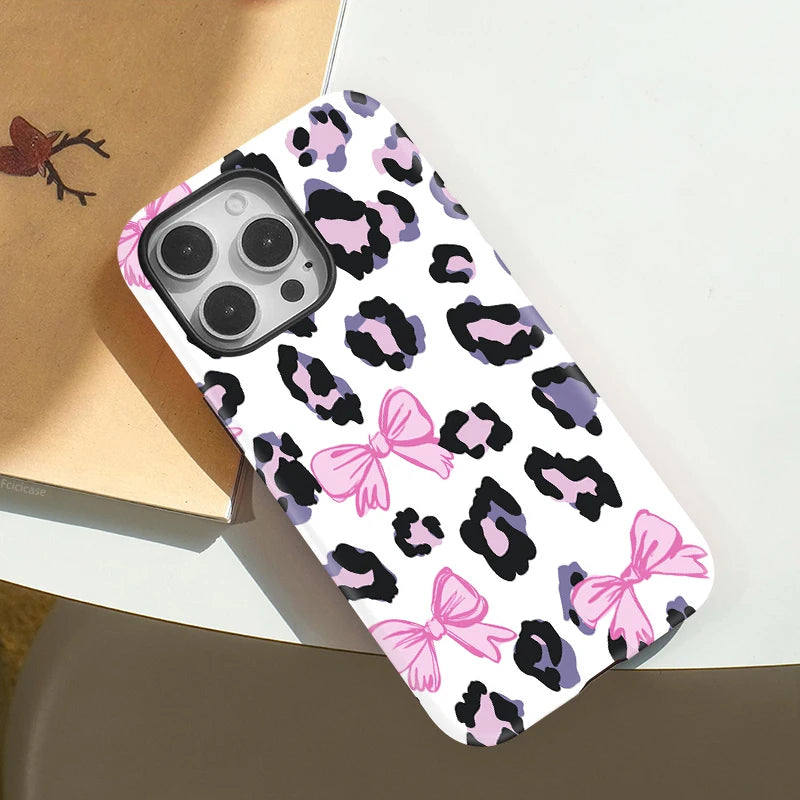 IPHONE Blush Leopard Bow Case