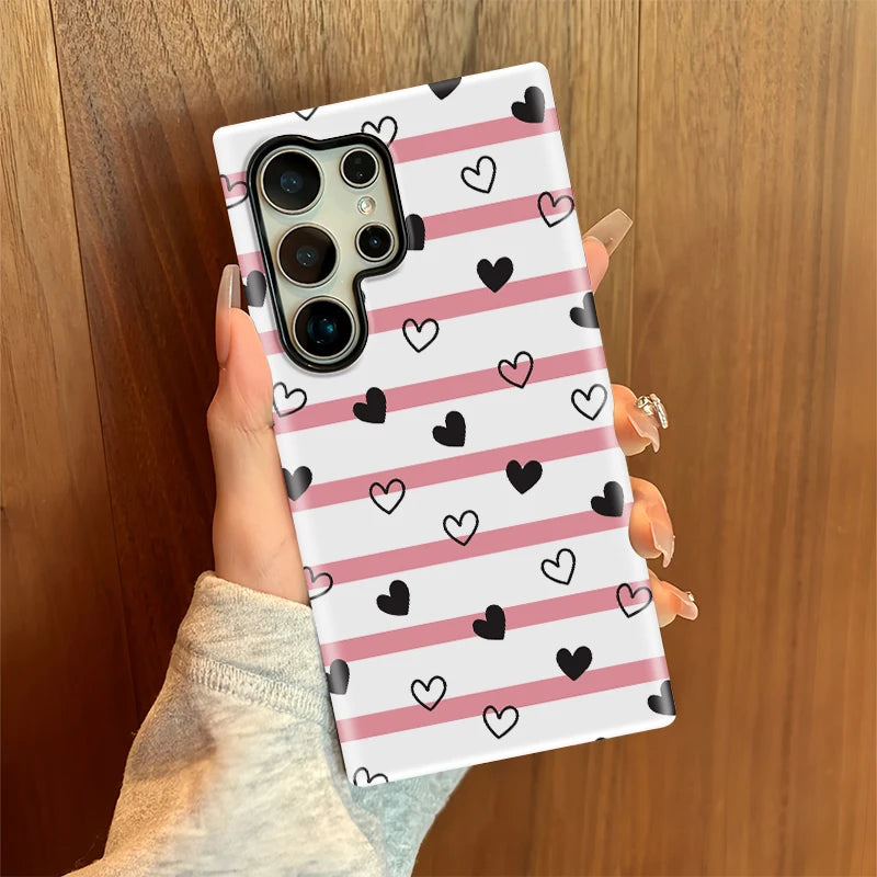 Samsung Galaxy Heart Stripe Cute Case