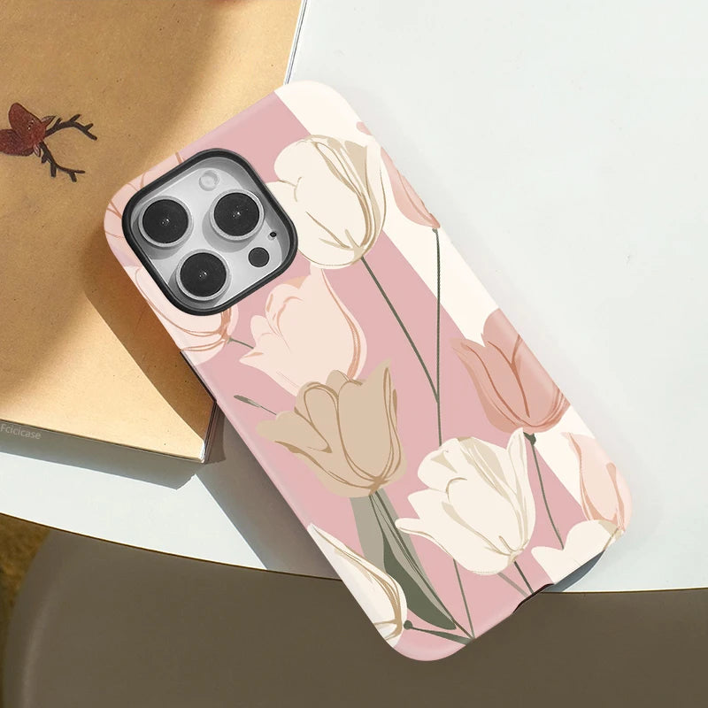 IPHONE Blush Tulip Garden Case