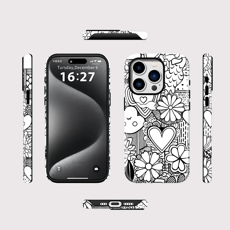 IPHONE Doodle Heart Garden Case