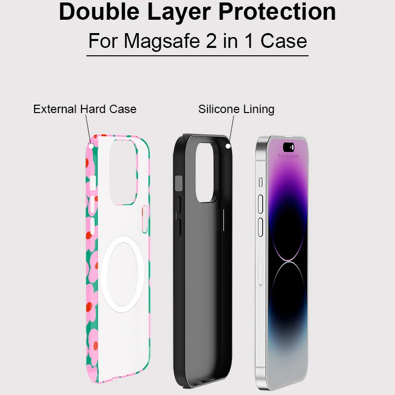 IPHONE Pink Floral Pop Case - Magnetic Cover