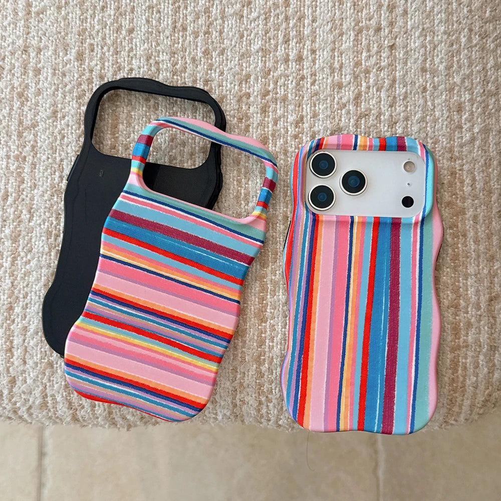 Candy Stripe Duo Case for iPhone 17promax 17pro 17 13 14 15 16
