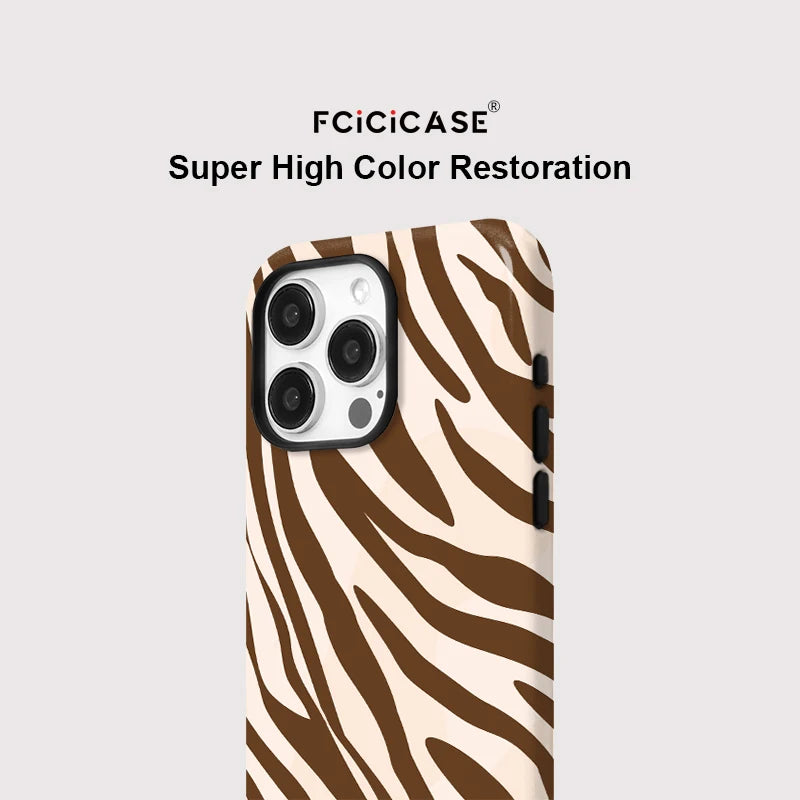 IPHONE Cocoa Zebra Wave Case