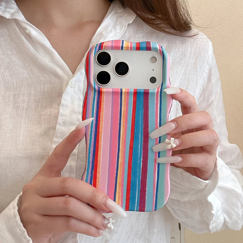 Candy Stripe Duo Case for iPhone 17promax 17pro 17 13 14 15 16