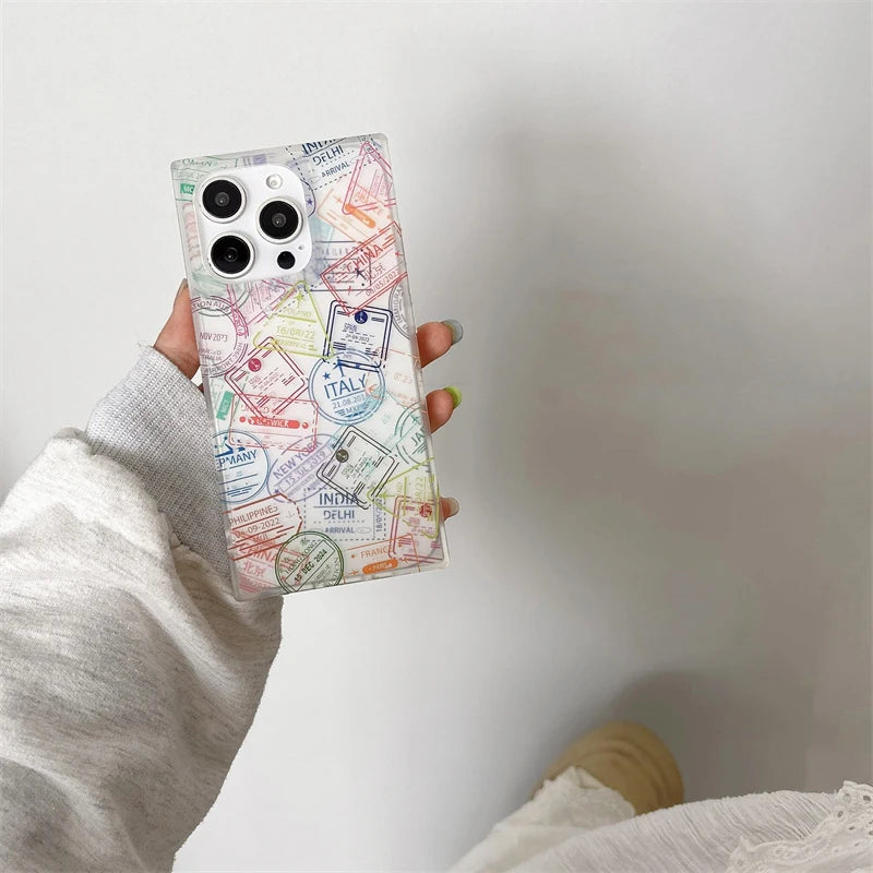 Vintage Travel Map Case For iPhone 17 16 15 13 14 Pro Max