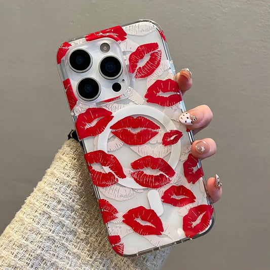 Red Lip Case For iPhone 16 Pro Max 17 Air 15 13 14 16 Plus