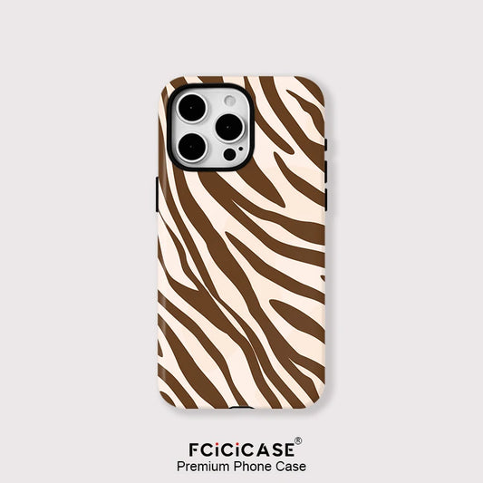 IPHONE Cocoa Zebra Wave Case
