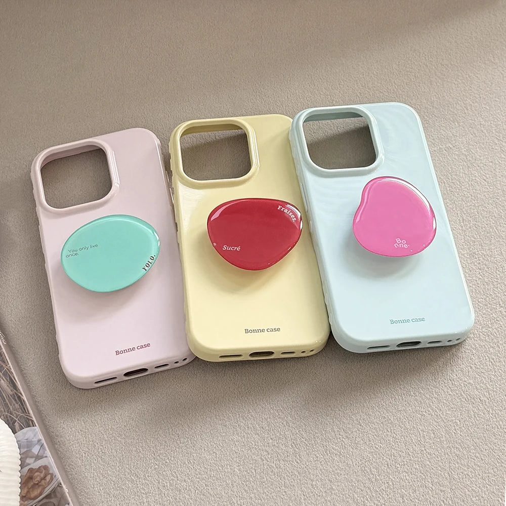 Heart Grip Wood Case for Iphone 13 14 15 16 17 Pro Max