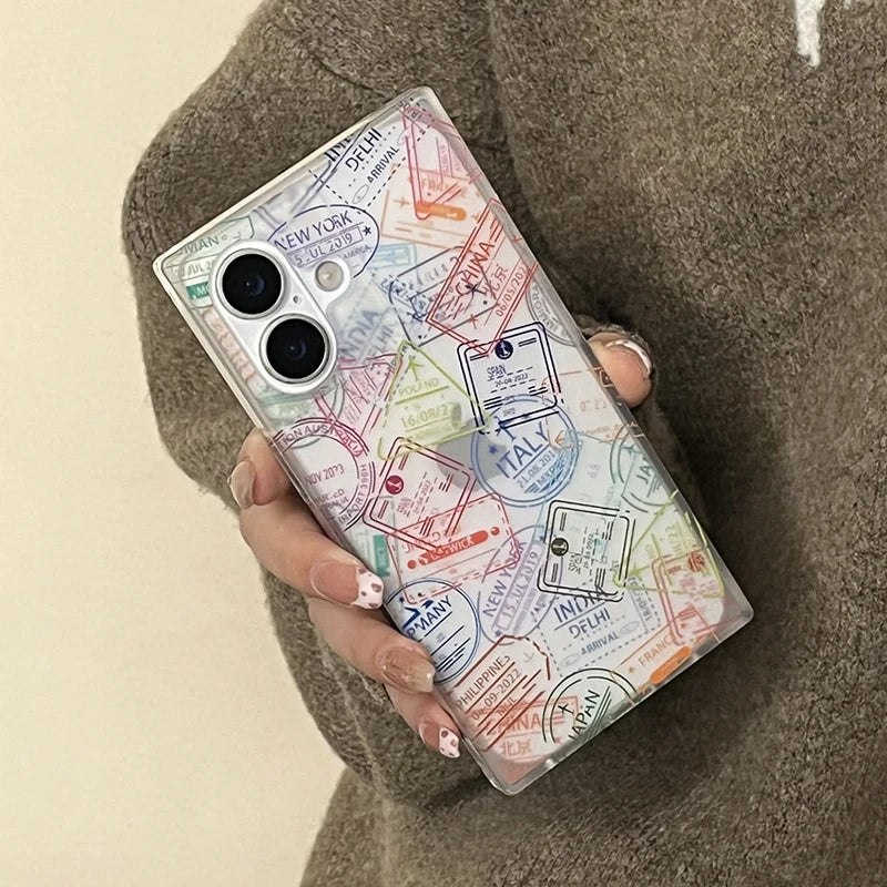 Vintage Travel Map Case For iPhone 17 16 15 13 14 Pro Max