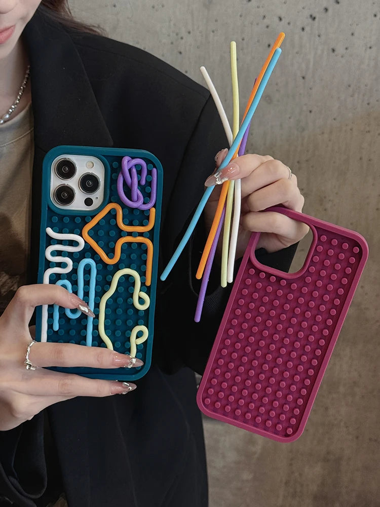 Neon Wave Case For iPhone 16 15 14 13 12 11 17 Pro Max