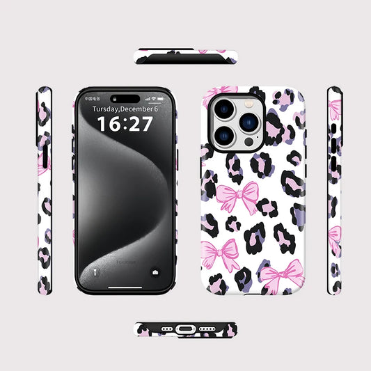 IPHONE Blush Leopard Bow Case