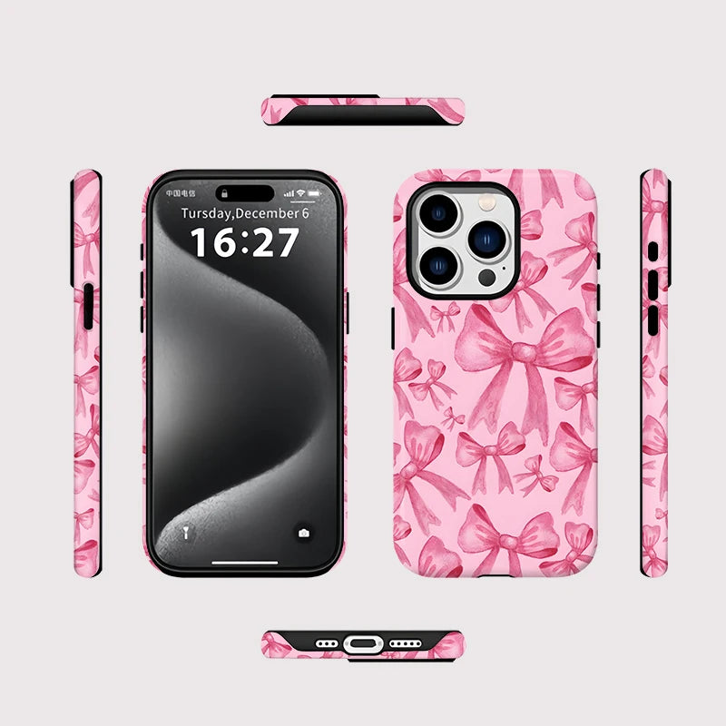 IPHONE Pink Floral Overlay Case