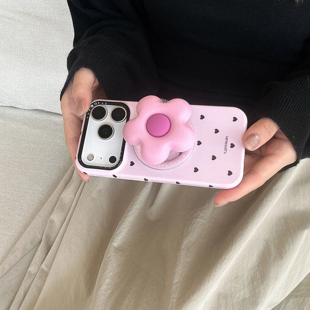 Flower Cute Heart Magnetic Case