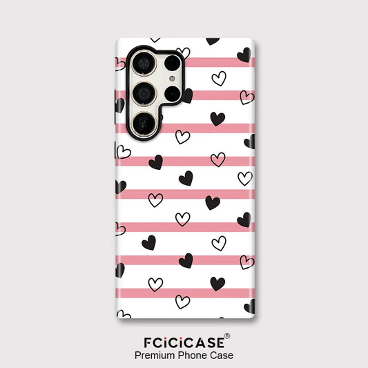 Samsung Galaxy Heart Stripe Cute Case