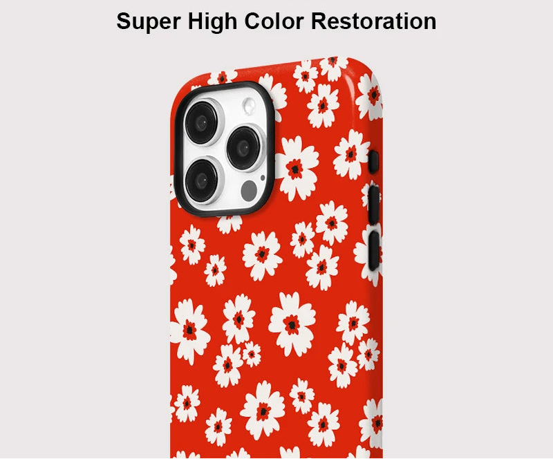 IPHONE Red Daisy Statement Case