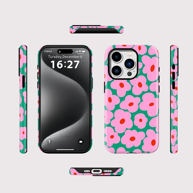 IPHONE Pink Floral Pop Case - Magnetic Cover