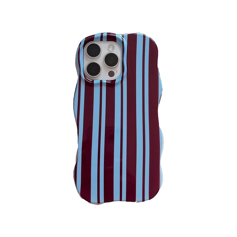 Pink Vertical Stripe Case for iPhone 13 14 15 16 17 Pro Max Wave