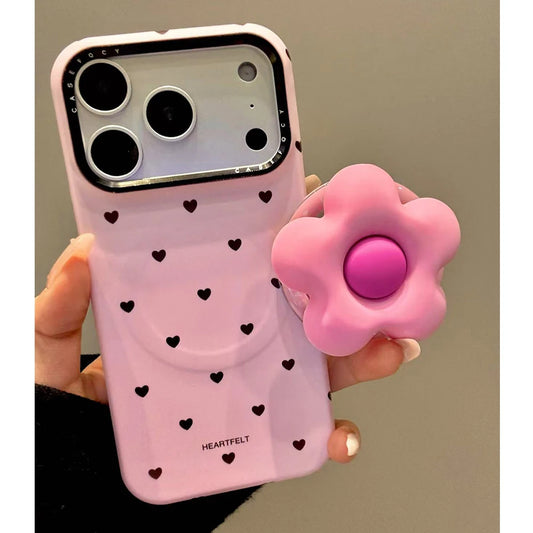 Flower Cute Heart Magnetic Case