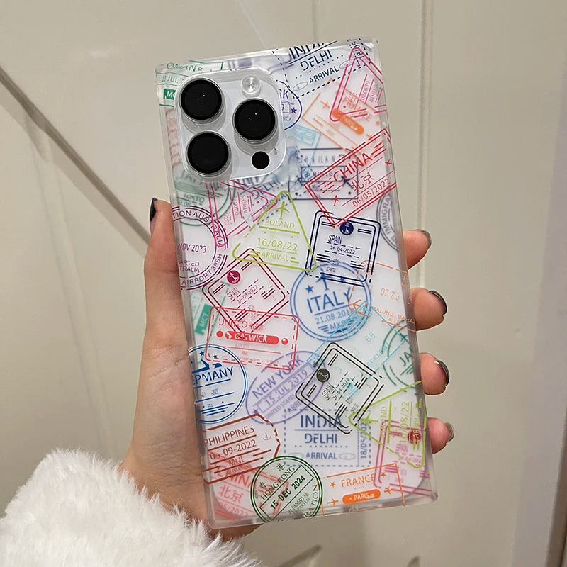 Vintage Travel Map Case For iPhone 17 16 15 13 14 Pro Max