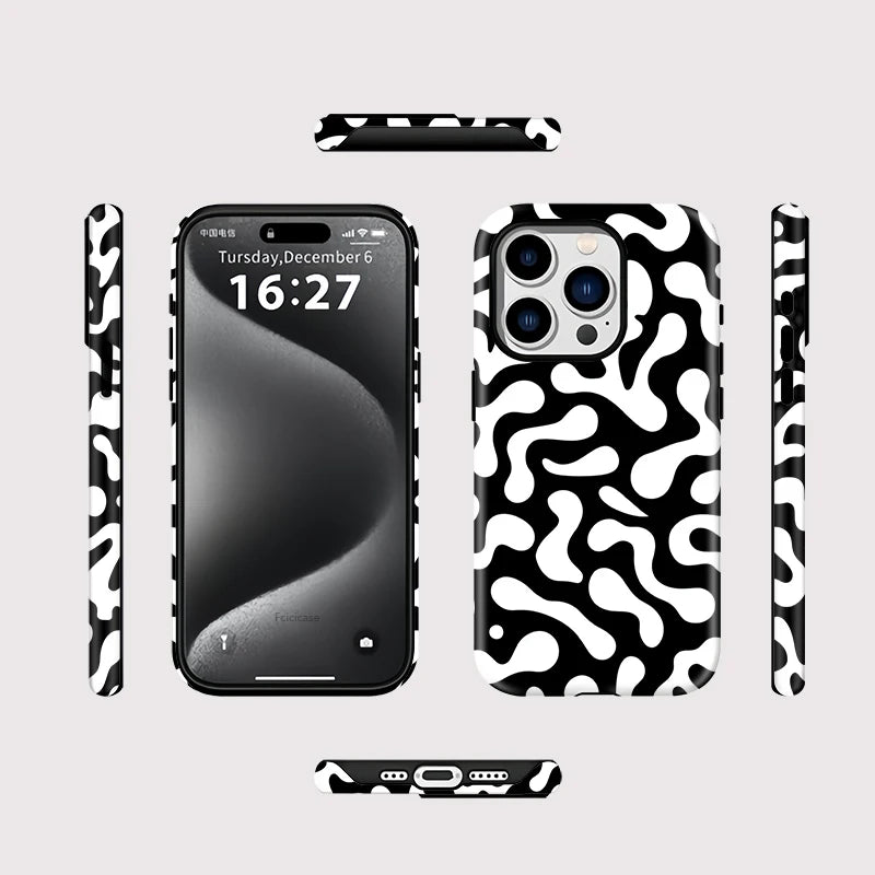 IPHONE Fluid Abstract Monochrome Case