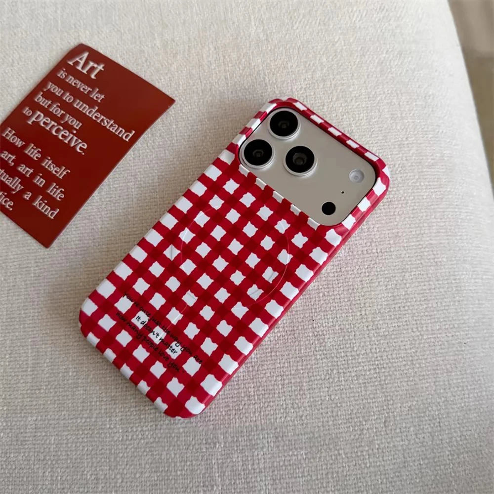 Cherry Picnic Gingham - Magnetic Cover