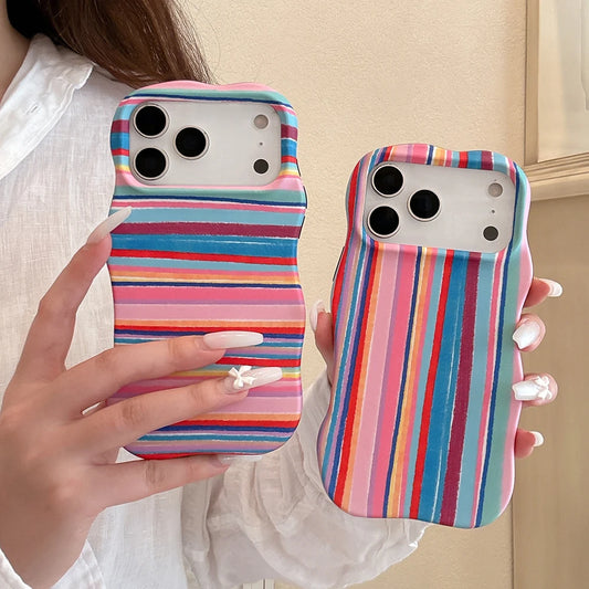 Candy Stripe Duo Case for iPhone 17promax 17pro 17 13 14 15 16