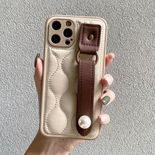 Luxe Strap Quilted Case For iPhone 14 13 12 11 15 16 17 Pro Max 14