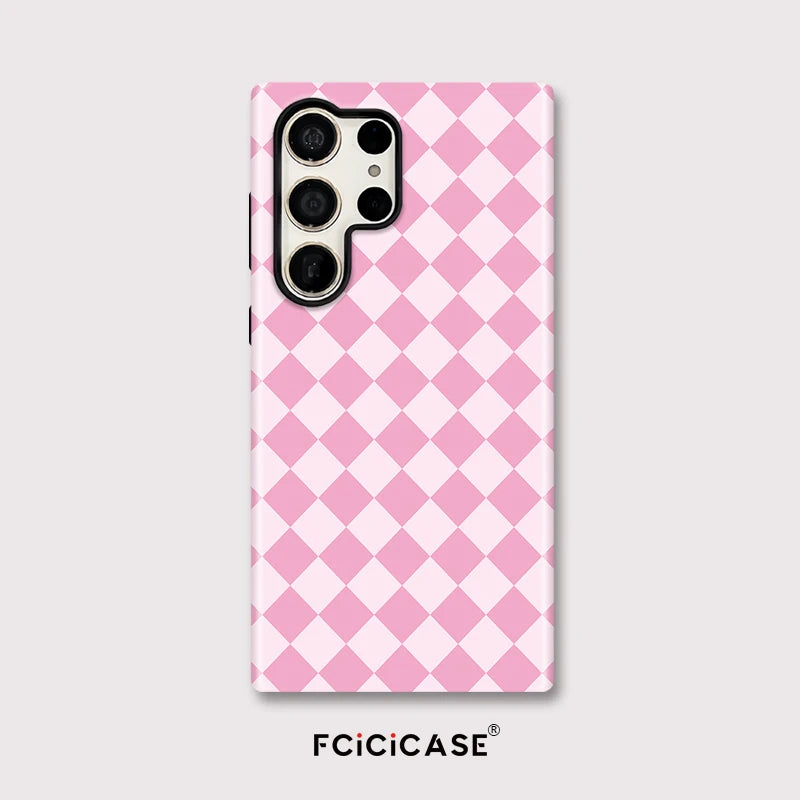 Samsung Galaxy Pink Checker Aesthetic Case