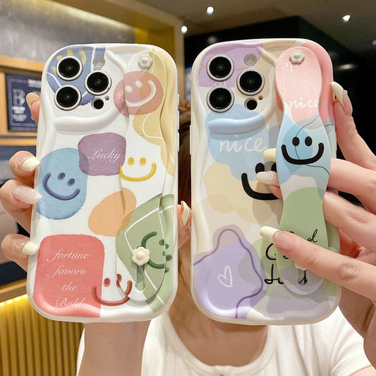 Happy Face Wrist Strap Case For Samsung