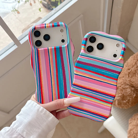 Candy Stripe Duo Case for iPhone 17promax 17pro 17 13 14 15 16