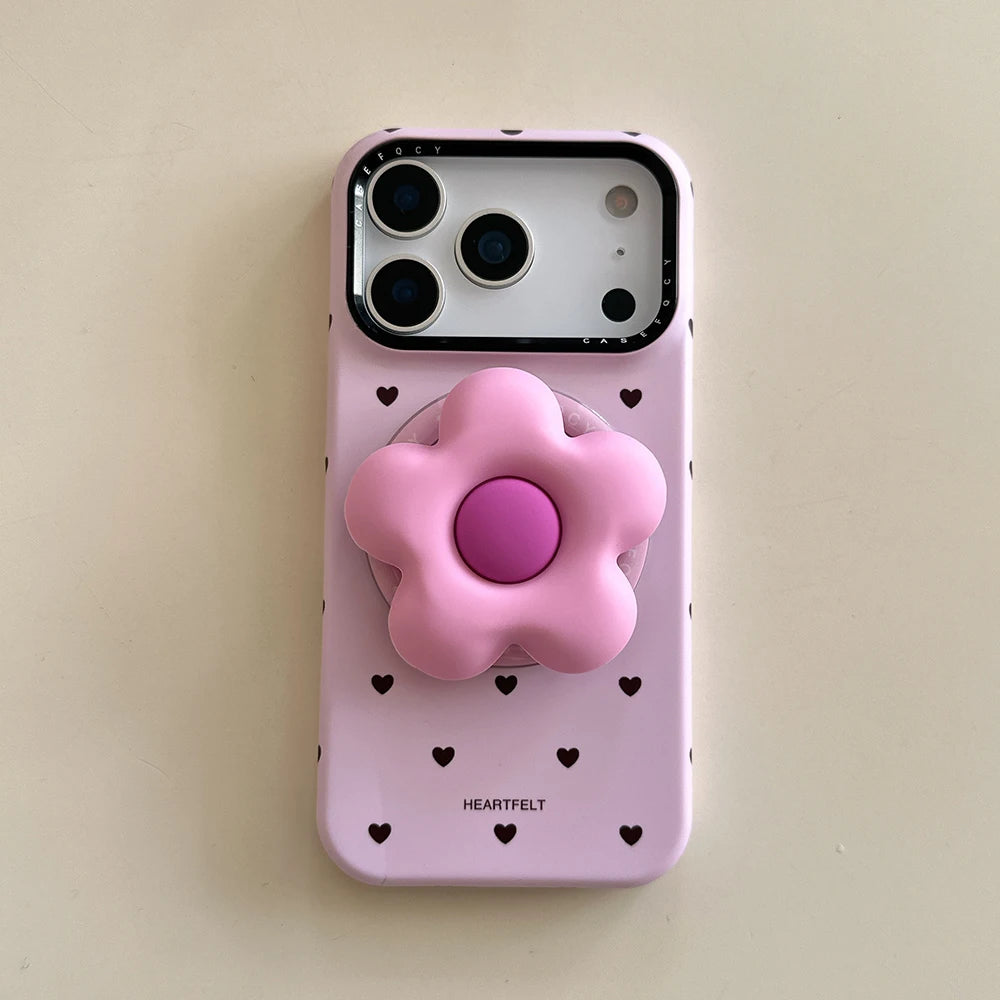 Flower Cute Heart Magnetic Case