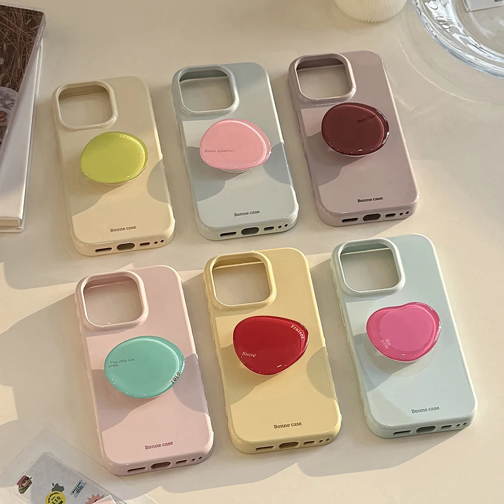 Heart Grip Wood Case for Iphone 13 14 15 16 17 Pro Max