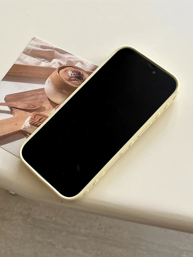 Soft Bow Yellow Case For iPhone 17 16 15 14 13 Pro Max