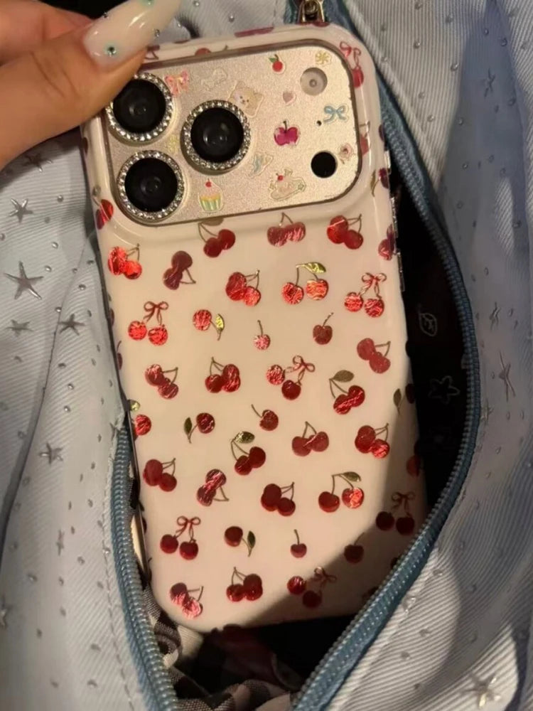 Ins Cute Shine Cherry Case
