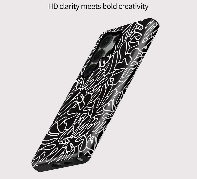 Samsung Galaxy Black Abstract Line Case