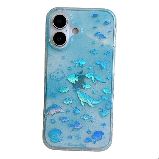 Ocean Charm Clear Case for iPhone 17Promax 17pro 17 16 pro 15