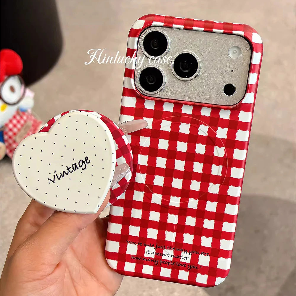 Cherry Picnic Gingham - Magnetic Cover