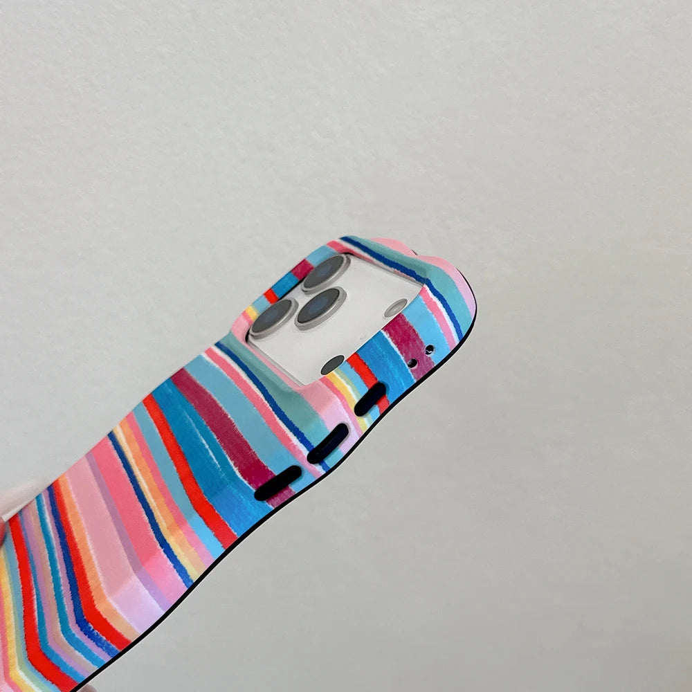 Candy Stripe Duo Case for iPhone 17promax 17pro 17 13 14 15 16