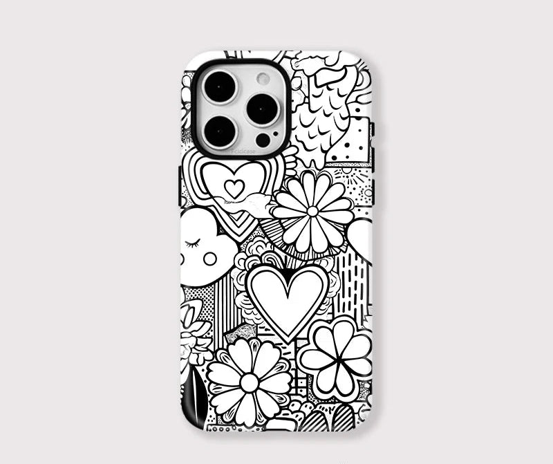 IPHONE Doodle Heart Garden Case