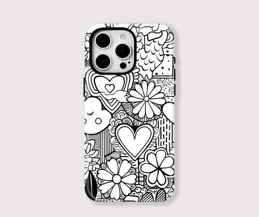 IPHONE Doodle Heart Garden Case