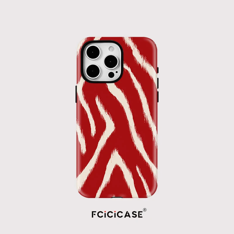 IPHONE Red Zebra Art Case