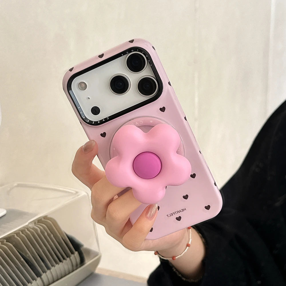 Flower Cute Heart Magnetic Case