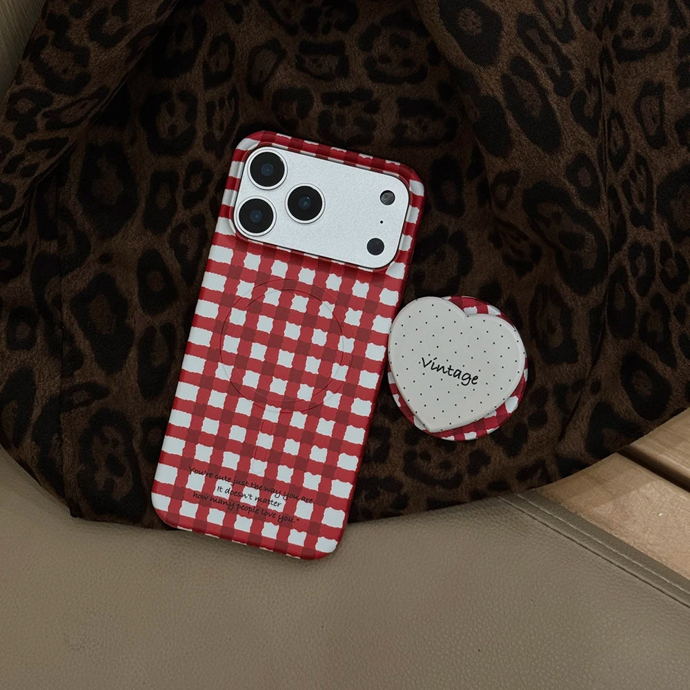 Cherry Picnic Gingham - Magnetic Cover