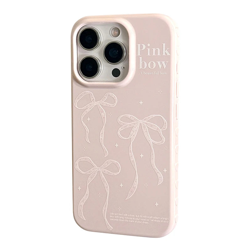 Pink Bow Glossy Protective Phone Case Cover